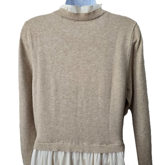 NEW Baltic Born Sophie Sweater Dress L Knit Flowy Lined Natural Ivory Boho Beach - Picture 6 of 11